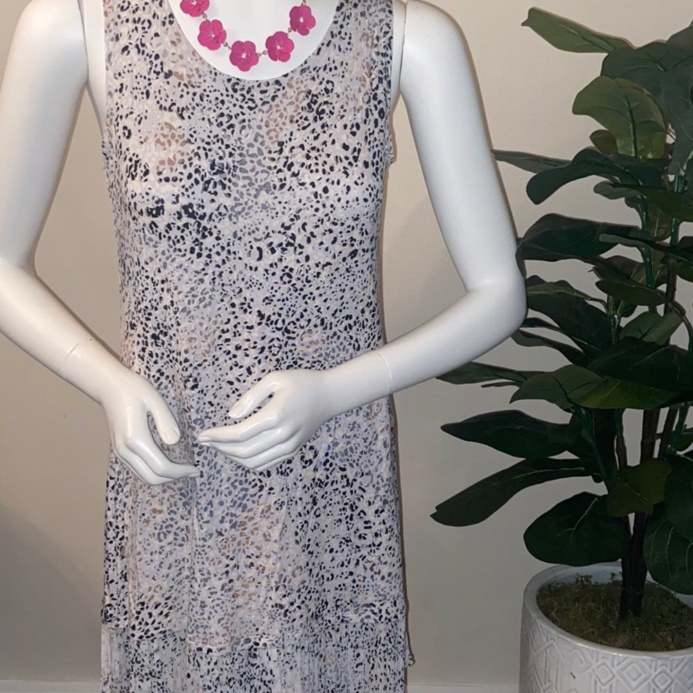 Cheetah layers brand dress with ruffle size small